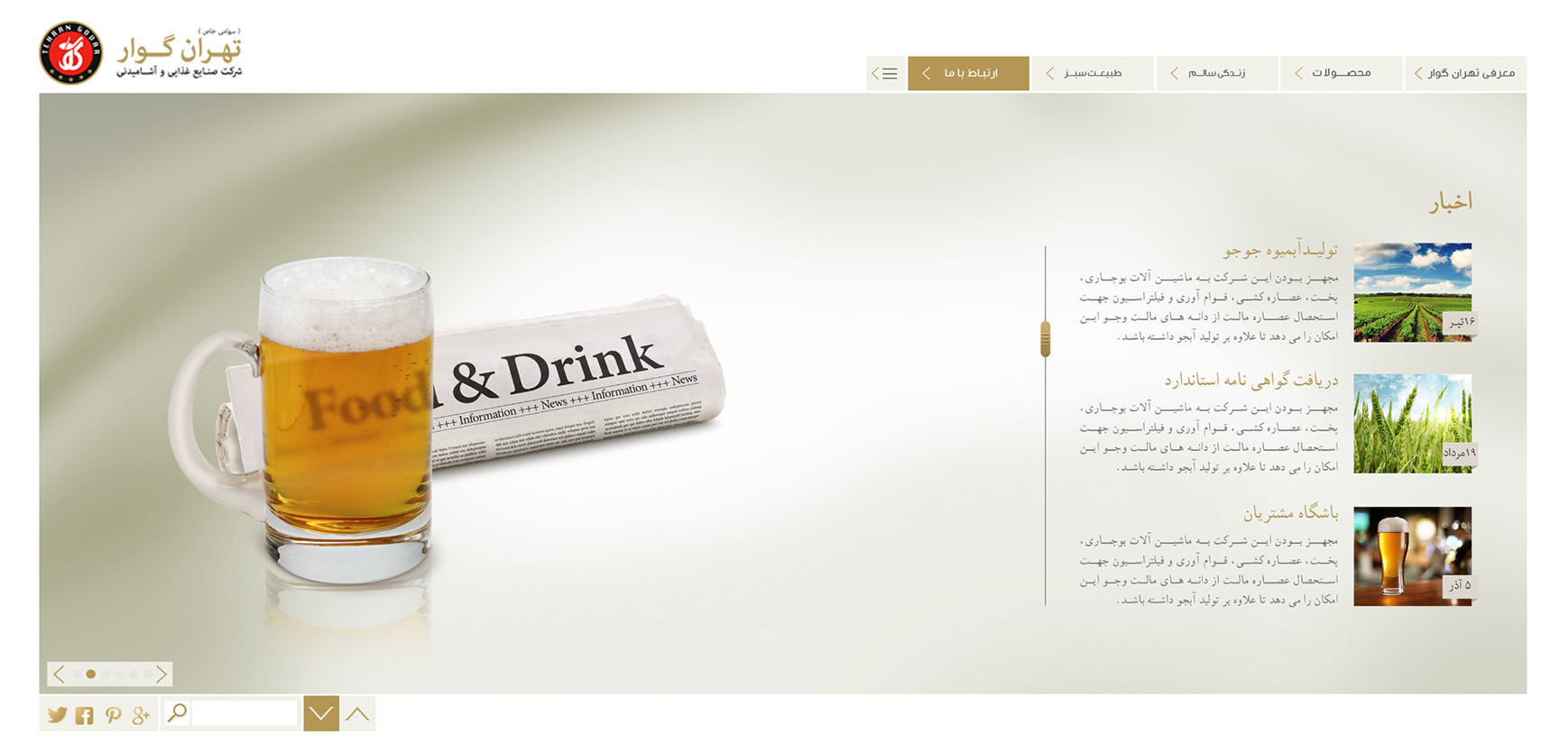 وب سایت شرکت تهران گوار